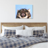 Plaintive Meow a Tabby Cat Acrylf Painting Canvas Afdruk (Insitu (Slaapkamer))
