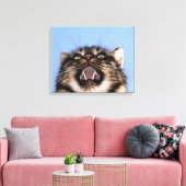 Plaintive Meow a Tabby Cat Acrylf Painting Canvas Afdruk (Insitu (Woonkamer))