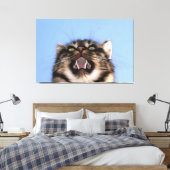 Plaintive Meow a Tabby Cat Acrylf Painting Canvas Afdruk (Insitu (Slaapkamer))