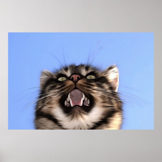 Plaintive Meow a Tabby Cat Acrylf Painting Poster (Voorkant)