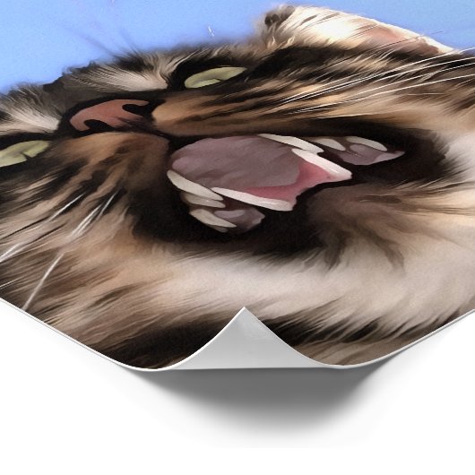 Plaintive Meow a Tabby Cat Acrylf Painting Poster (Hoek)