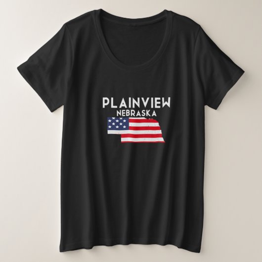 Plainview Nebraska USA State America Travel Nebras Grote Maat T-shirt (Design voorkant)