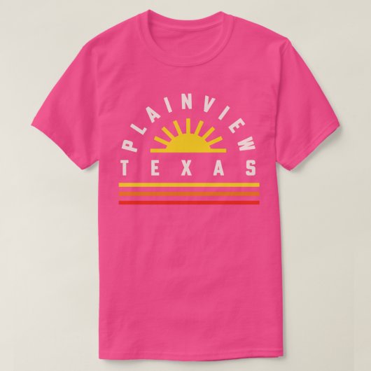 Plainview Texas Retro Stripes Sunset T-shirt (Design voorkant)