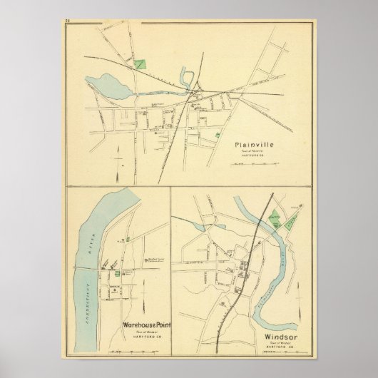 Plainville, Warehouse Pt, Windsor Poster (Voorkant)