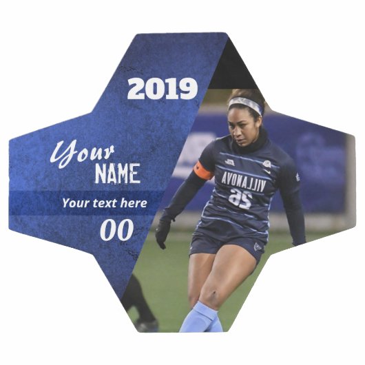 Plak aangepast Voetbal blauw (Enkel)