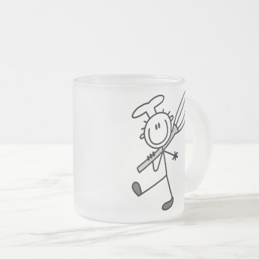 Plak Afbeelding Chef met schroefdraad Matglas Koffiemok (Voorkant rechts)