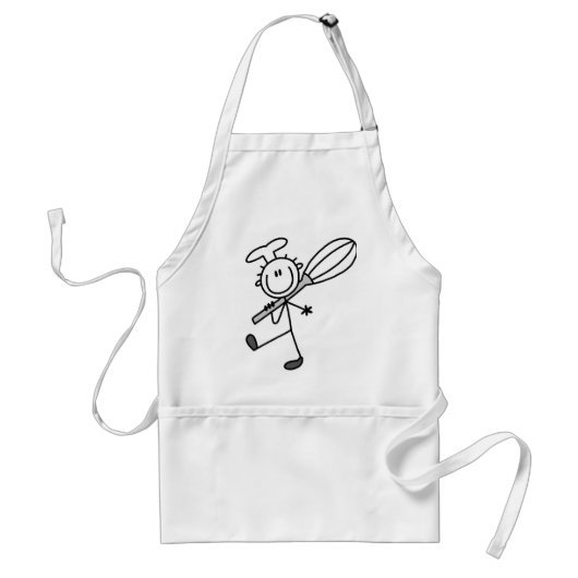 Plak Afbeelding Chef met schroefdraad Standaard Schort (Voorkant)
