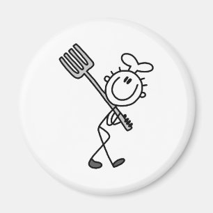 Plak Afbeelding Chef met vork Magneet
