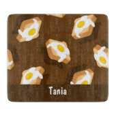 Plak brood met eierpatroon snijplank (Voorkant)