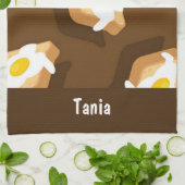 Plak brood met eierpatroon theedoek (Gevouwen)