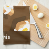 Plak brood met eierpatroon theedoek (Quarter Fold)