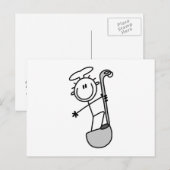 Plak figuur Chef met slang Briefkaart (Voorkant / Achterkant)