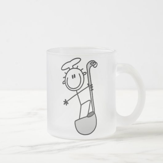 Plak figuur Chef met slang Matglas Koffiemok (Rechts)