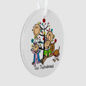 Plak Figuur Ouders, 2 Meisjes, Dog Ornament (voorkant)