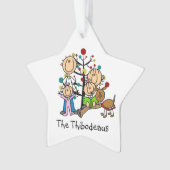 Plak Figuur Ouders, 2 Meisjes, Dog Ornament (voorkant)