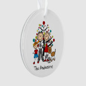 Plak Figuur Parents, Boy Dog Cat Acryllic Ornament (voorkant)