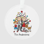 Plak Figuur Parents, Boy Dog Cat Acryllic Ornament (voorkant)