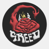 Plak het op je zonde Greed Devil Ronde Sticker (Voorkant)