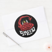 Plak het op je zonde Greed Devil Ronde Sticker (Envelop)