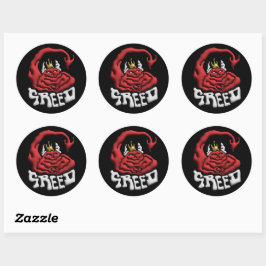 Plak het op je zonde Greed Devil Ronde Sticker