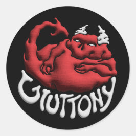 Plak het op je Zonde Gulzigheid Duivel Ronde Sticker