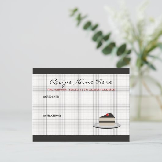 Plak Kaart voor het inktrecept (Staand voorkant)