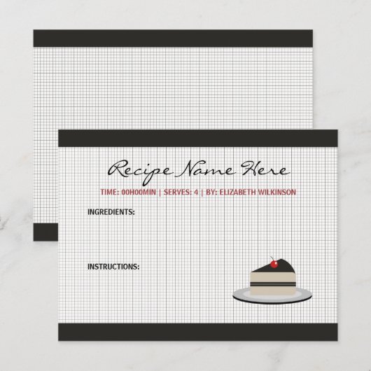 Plak Kaart voor het inktrecept (Voorkant / Achterkant)