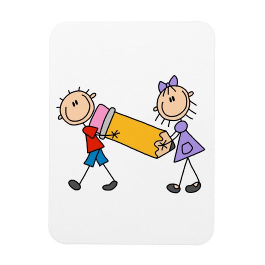 Plak Kinderen Met Potlood Magneet (Verticaal)