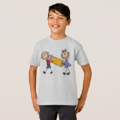 Plak Kinderen Met Potlood T-shirt (Voorkant volledig)