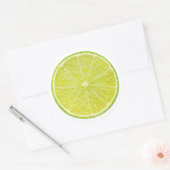 Plak limoen met muntblad ronde sticker (Envelop)