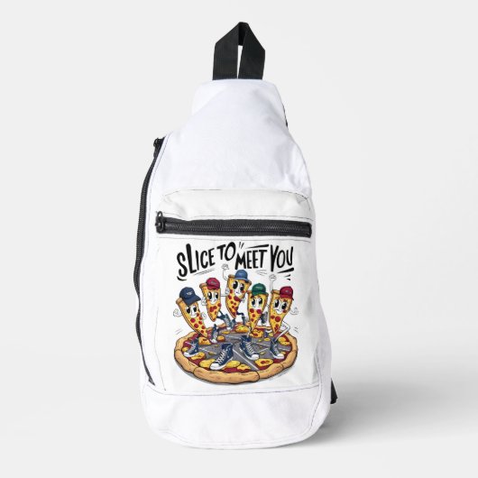 Plak om je grappige Pizza te ontmoeten Sling Bag (Voorkant)