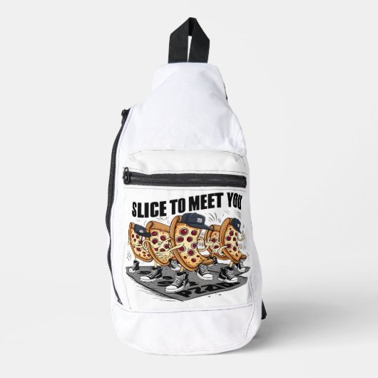Plak om je grappige Pizza te ontmoeten Sling Bag (Voorkant)