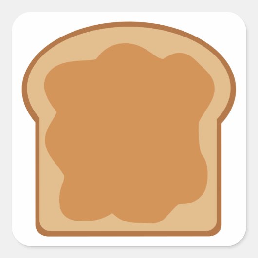 Plak pindakaas brood vierkante sticker (Voorkant)