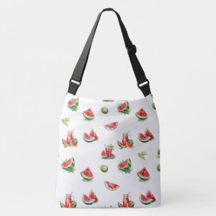 plak rijp, sappig, rode watermeloen crossbody tas
