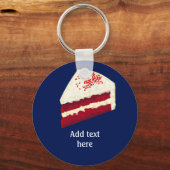 Plak rode kletskap met jouw naam, elke kleur sleutelhanger (Voorkant)