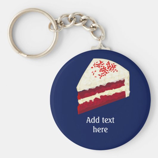 Plak rode kletskap met jouw naam, elke kleur sleutelhanger (Voorkant)