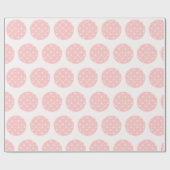 Plak roze polka stippen witte sneeuwvlokken cadeaupapier (Vlak)