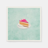 plak van cake op een groene  textuur servetten (Voorkant)