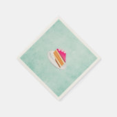 plak van cake op een groene  textuur servetten (Hoek)