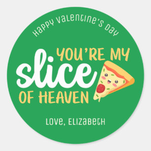 Plak van de hemel Grappige pizza Schattige Valenti Ronde Sticker