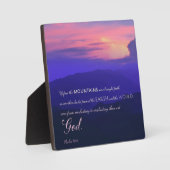 Plak van het stadscentrum van Mountain Sunset met  Fotoplaat (Voorkant)