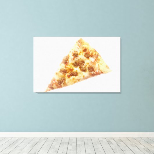 Plak van Pizza Canvas Afdruk (Insitu (Houten vloer))