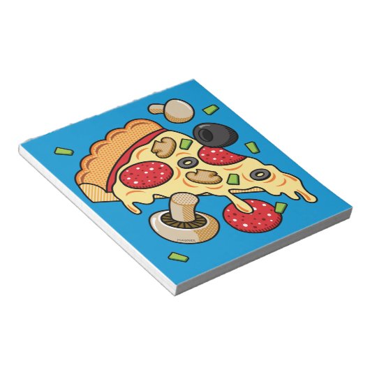 Plak van Pizza met Toppings Notitieblok (Schuin)