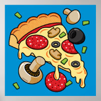 Plak van Pizza met Toppings