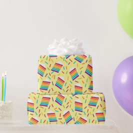 Plak van Regenboogtaart en Sprinkles Patterned Cadeaupapier