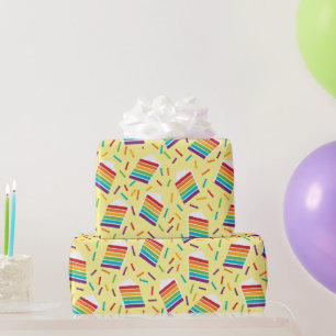 Plak van Regenboogtaart en Sprinkles Patterned Cadeaupapier