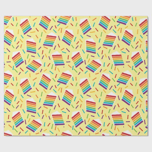 Plak van Regenboogtaart en Sprinkles Patterned Cadeaupapier (Vlak)
