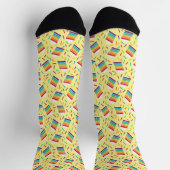 Plak van Regenboogtaart en Sprinkles Patterned Sokken (Top)