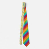 Plak van Regenboogtaart en Sprinkles Patterned Stropdas (Achterkant)