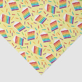 Plak van Regenboogtaart en Sprinkles Patterned Tissuepapier (Detail)